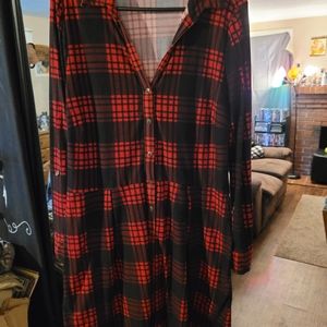 Button up plaid dress